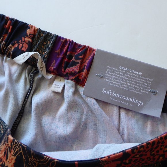 Soft Surroundings Wide Leg Full Length Curio Pants Black Multi USA Size Small - Picture 4 of 16